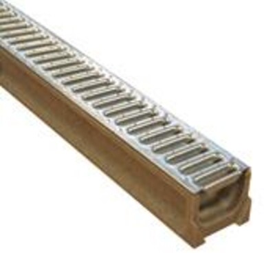 MINIKIT 100mm W x 50mm D Polymer Channel x1m c/w A15 Galv. Slotted Grating