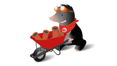 Drainfast Mascot Mole Digby Wheelbarrow