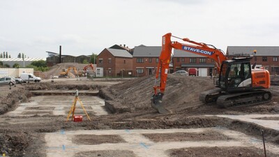 Stave-Con Building Site with Excavator