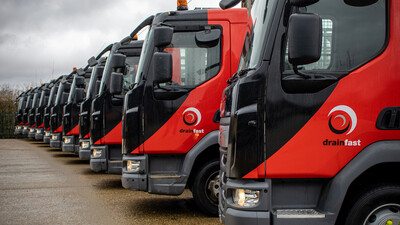Drainfast DAF Truck Fleet Portrait Black and Red Wrap