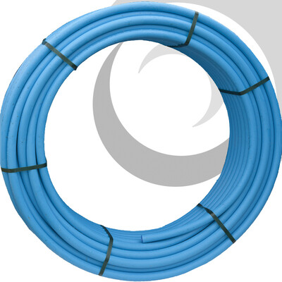 MDPE Water Pipe: 20mm x 100m Coil; BLUE 12.5 bar/ PE80/ SDR9
