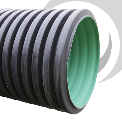 225mm BBA Twinwall Plain Ended Pipe x6m