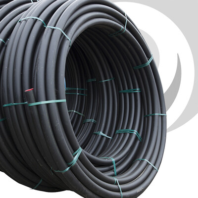 HDPE Water Pipe: 25mm x 100m Coil; BLACK