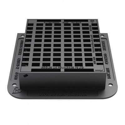 Ductile Iron Gully Grate: 430 x 370mm; D400 Pedestrian Style Grate. TRAFFIC FLOW Frame Size 520 x 520mm