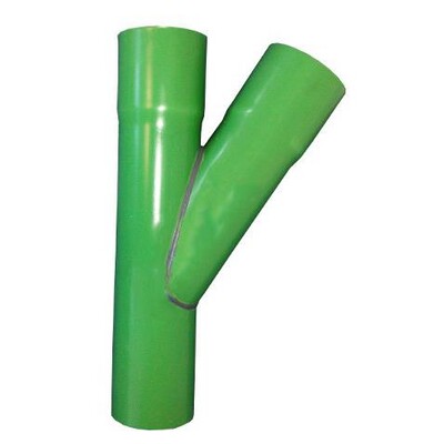 54mm Cable TV Duct Swept Tee; Green