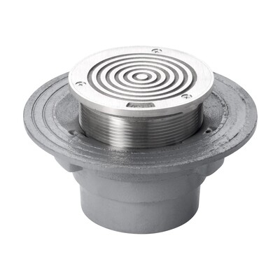 Frost 130mm circular nickel bronze double sealed rodding eye with small sump and spigot outlet, 100mm