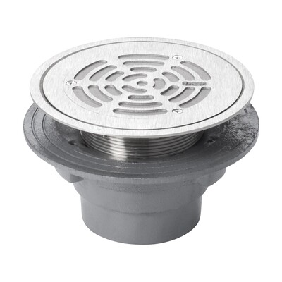 Frost 178mm circular nickel bronze double sealed rodding eye for vinyl floors with small sump and spigot outlet, 100mm