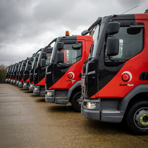 Drainfast DAF Truck Fleet Portrait Black and Red Wrap