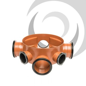 450mm Inspection Chamber Base 160mm/110mm Inlet Adoptable (SfA7) for installation up to 3m, adoptable to 1.2m (BROWN)