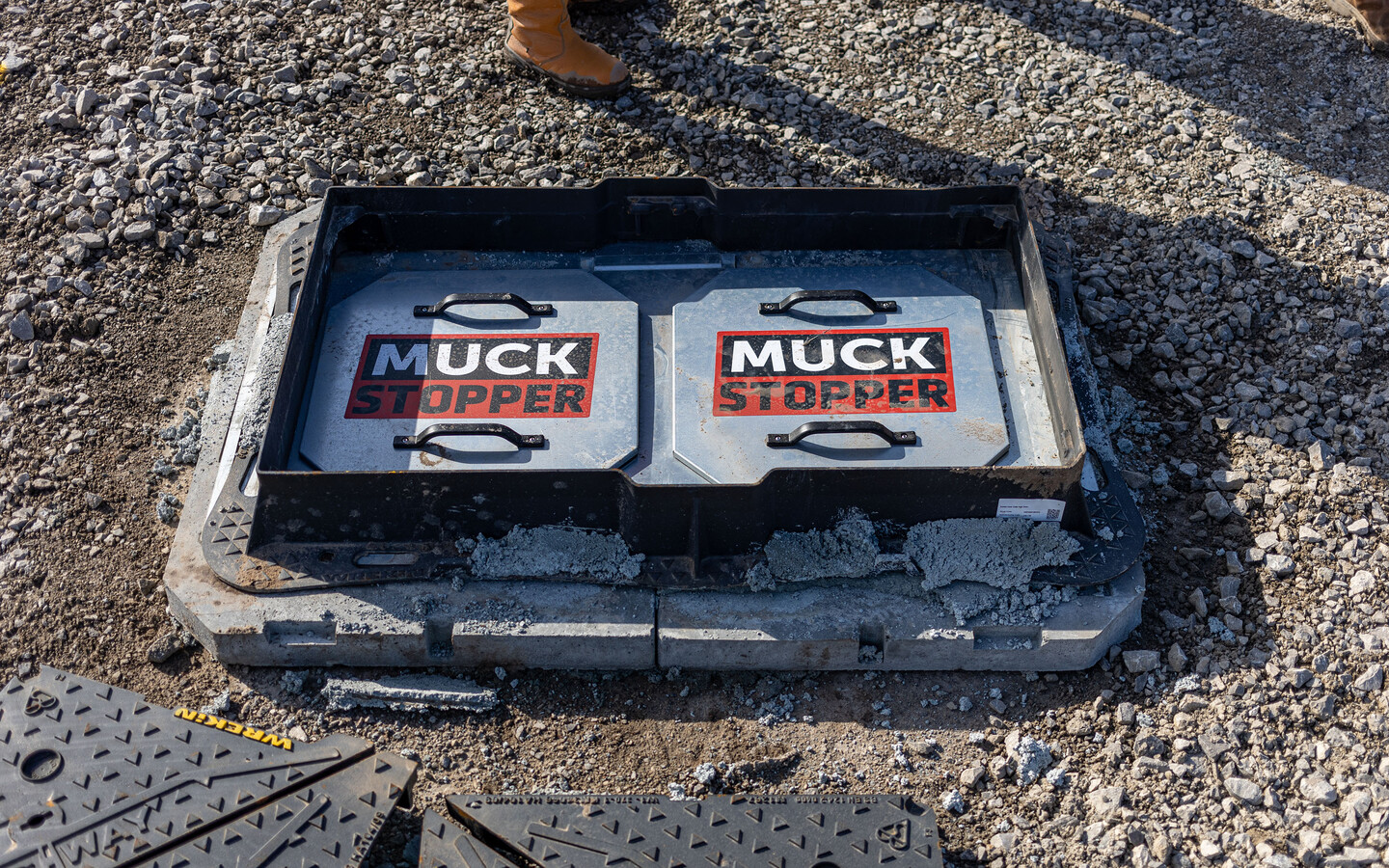 MuckStopper RS 1220 Installed with Double Manhole Frame