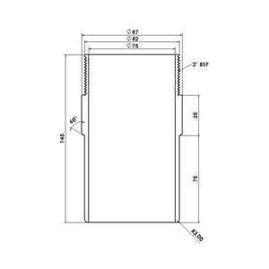 Frost ABS spigot adaptor BSP3 to 82mm plastic, extends 110mm