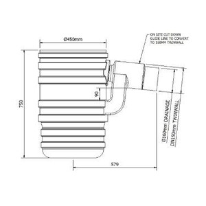750 x 450mm Hdpe Road Gully 150/160mm Outlet