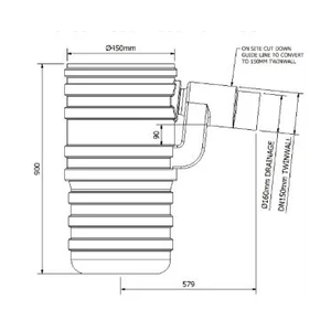 900 x 450mm Hdpe Road Gully 150/160mm Outlet