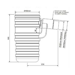 900 x 450mm Hdpe Road Gully 150/160mm Outlet