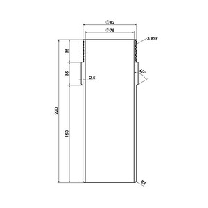 Frost ABS spigot adaptor BSP3 to 82mm plastic, extends 220mm