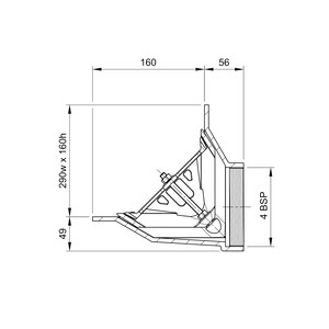 Frost Aluminium Parapet assembly, 45 deg grate, small sump body 2-way outlet 4" BSP