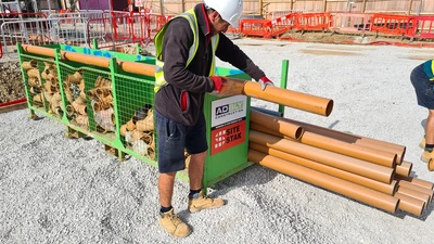 AD Bly SiteStak Cutting Drainage Pipe