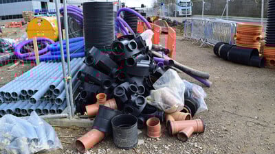 Mess on a construction site compound