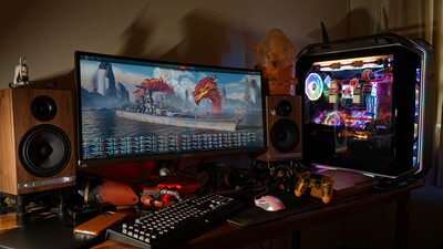 gaming pc computer setup for playing simulators