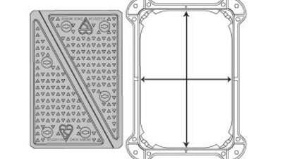 A diagram demonstrating manhole size vs manhole cover size.