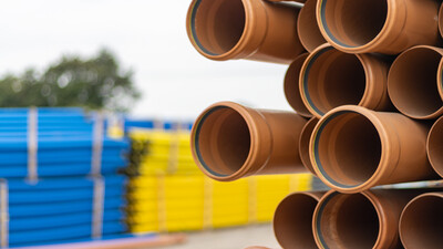 Drainfast Yard Drainage Pipe Storage Ducting Blue Yellow