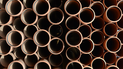 Underground Drainage Pipes End-on shot