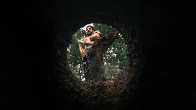 man digging a hole 