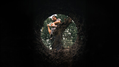 man digging a hole