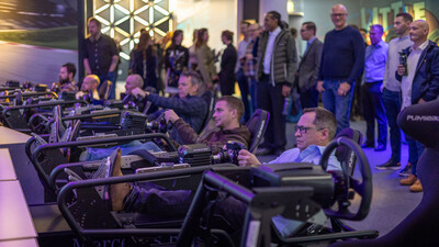 Drainfast team building activity Mercedes-Benz World driving simulators 