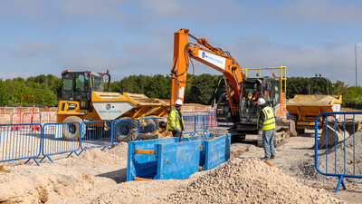 Entex Projects Installing Underground Sewer Systems on a construction site