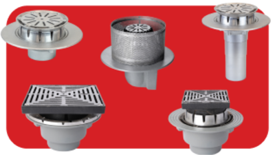 inverted roof rainwater drain outlets