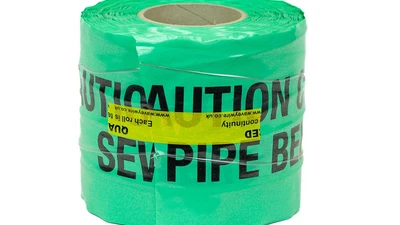 Detectable U/G Warning Tape - Sewer Pipe (x100m) Green