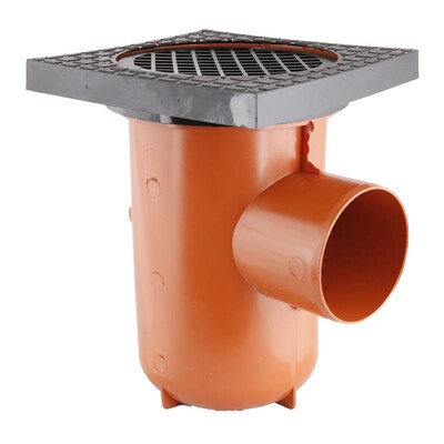 110mm ORANGE Square Bottle Gully Roddable
