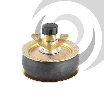 125mm Expanding Pipe Stopper 1/2" Test Thread Pressed Steel; 124-139mm range