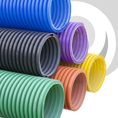 110mm OD Twinwall Electrical Duct x6m; BLACK c/w Coupler