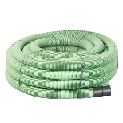 110mm OD Twinwall Duct Coil x50m; GREEN