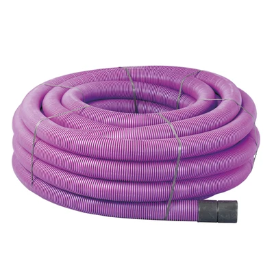 110mm OD Twinwall Duct Coil x50m; PURPLE