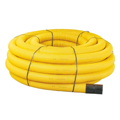 110mm OD Twinwall Duct Coil x50m; YELLOW.