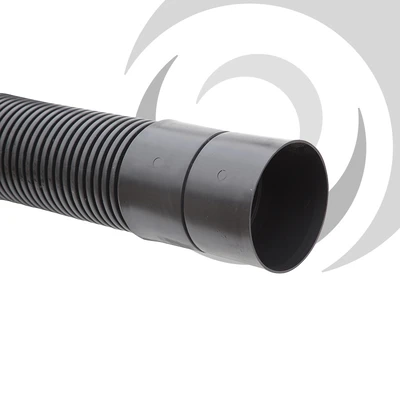 125mm ID Twinwall Duct x6m; BLACK Inc Coupler