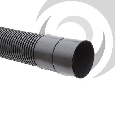 125mm ID Twinwall Duct x6m; BLACK Inc Coupler