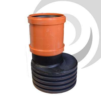 150mm ID/ 172mm OD Naylor TW Spigot to 110mm UPVC Socket Level Invert Reducer