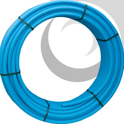 MDPE Water Pipe: 25mm x 150m Coil; BLUE 12.5 bar/ PE80/ SDR11