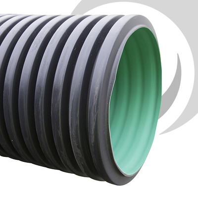 300mm BBA Twinwall Plain Ended Pipe x6m
