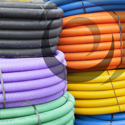 63mm OD Twinwall Duct x50m; Street Lighting ORANGE