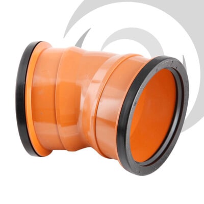 160mm UPVC Drainage D/Socket Bend 22.5deg
