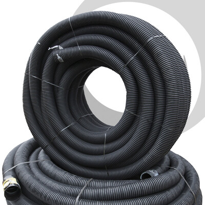 75mm OD Twinwall Duct x50m; BLACK