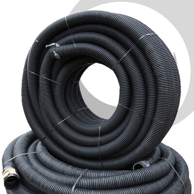 90mm OD Twinwall Duct x50m; BLACK