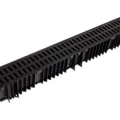 100mm Polypropylene Drainage Channel Grating, A15 (1m Length) 105mm Internal Depth