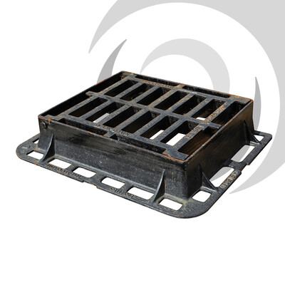 Ductile Iron Gully Grate: 420 x 420 x 100mm; D400 HINGED c/w Spring Lock