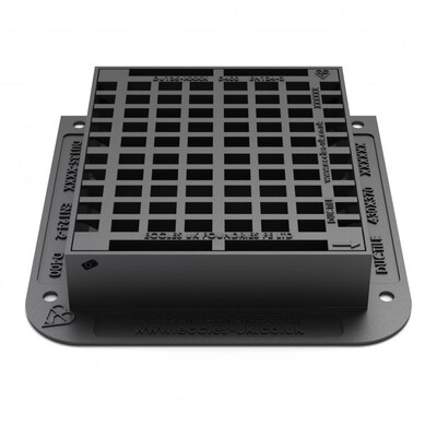 Ductile Iron Gully Grate: 430 x 370mm; D400 Pedestrian Style Grate. Frame Size 520 x 520mm